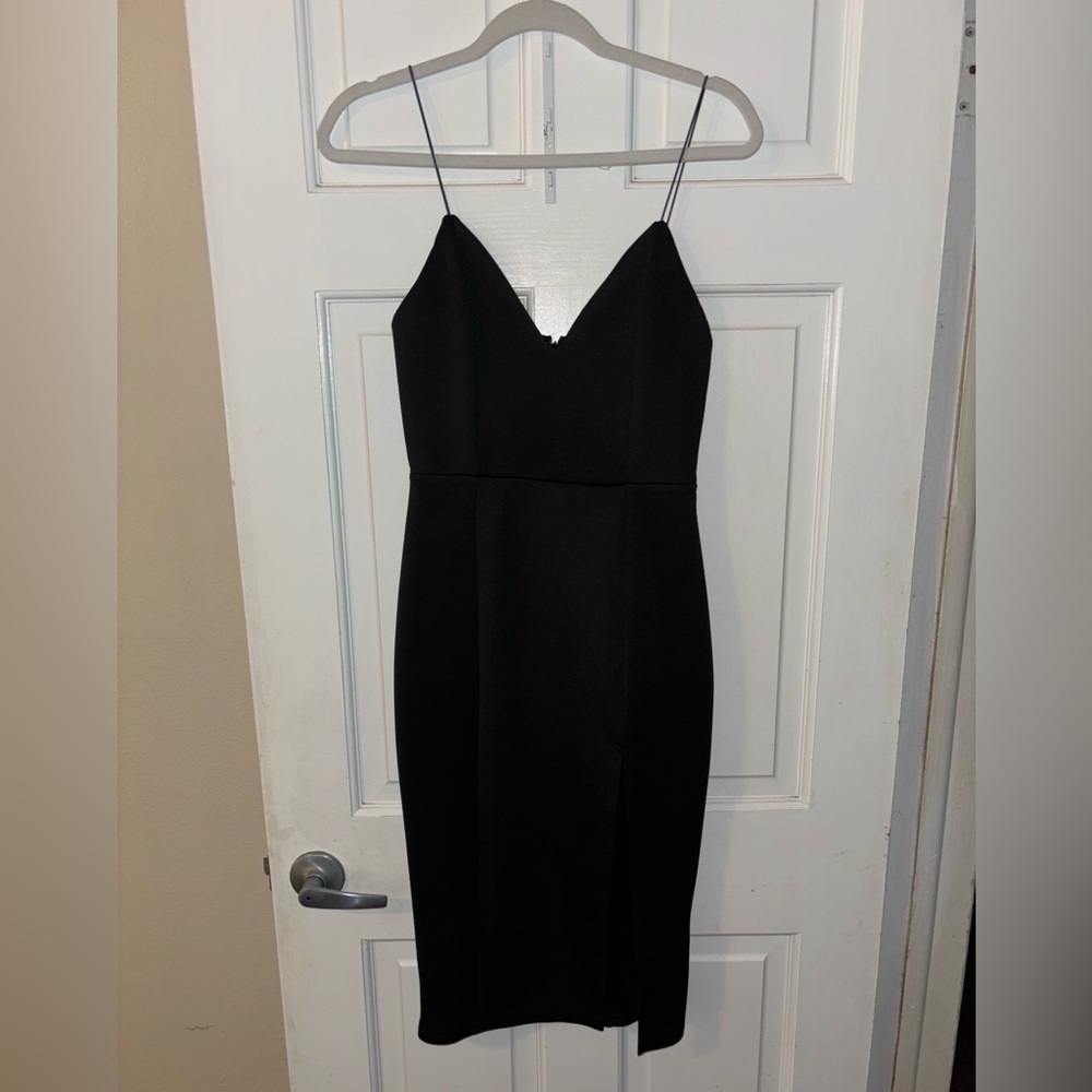 Black midi dress